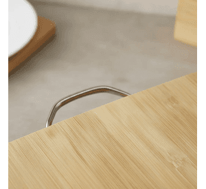Set X2 Tabla De Picar De Bambu 24x34cm Con Asa Metalica
