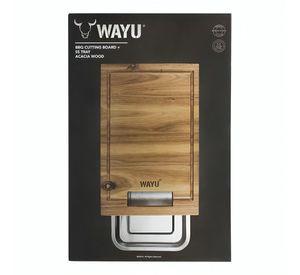 TABLA MADERA BANDEJA DE ACERO WAYU