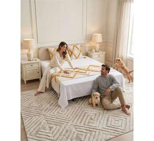 Piecera De Cama Boho Con Dos Fundas Cojin Bordado PF11