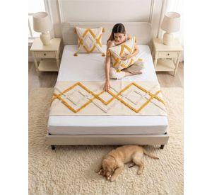 Piecera De Cama Boho Con Dos Fundas Cojin Bordado PF11