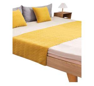 Set de Pieceras Plush + Fundas de Cojin 45×45 amarillo