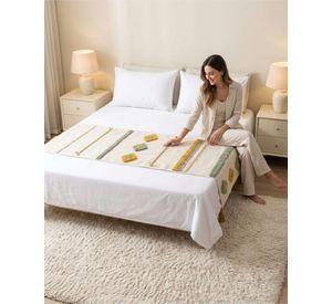 Piecera De Cama Boho Manta Tejida Decorativa P9