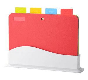 Set De 4 Tablas Para Cortar Y Picar De Plástico Colores Delgado Rojo