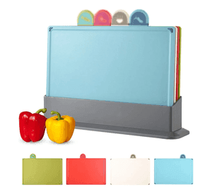 Tablas Para Picar Con Base Y Colores Indicadores 4 Piezas Fl-02-2 Celeste