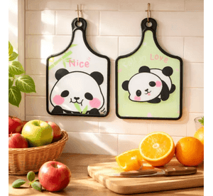 Tabla De Picar Panda Kawaii Colgante 30x19cm Panda