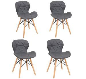 Pack 4 unidades Silla Comedor Eames aviador gris