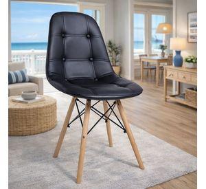 Pack 4 sillas Eames acolchada negra