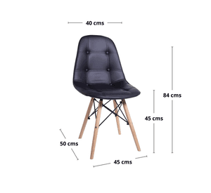 Pack 4 sillas Eames acolchada negra