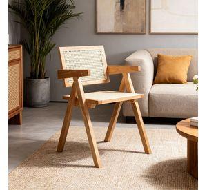 Silla O Sitial Chandigarh Ratán Madera Para Comedor