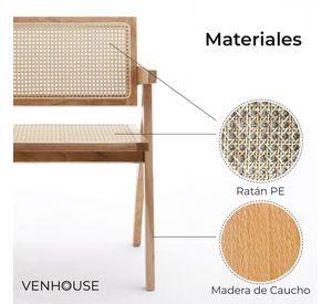Silla O Sitial Chandigarh Ratán Madera Para Comedor