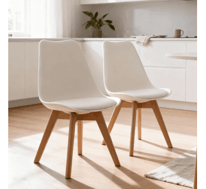 Pack 2 Silla Eames Tulip Blancas