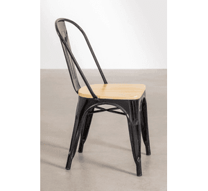 Silla Tolix con Asiento de Madera