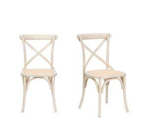 Pack 2 unidades Silla comedor Crossback blanca
