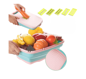 Kit Tabla Plegable Cortador De Alimentos + 2 Cuchillos