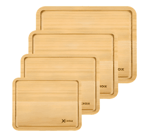 Set De 4 Tablas De Bamboo Croix Para Picar Y Cortar