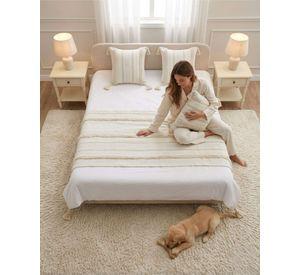 Piecera De Cama Boho Manta Tejida Decorativa P12