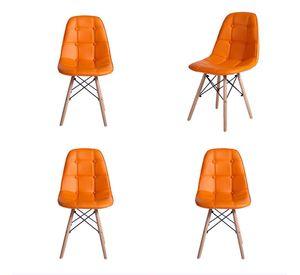 Pack x 4 Sillas eames acolchada naranja