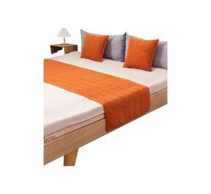 Set de Pieceras Plush + Fundas de Cojin 45×45 naranja