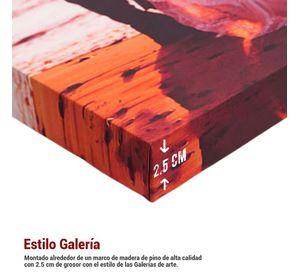 Cuadro Abstracto Con Diseño De Rayas Coloridas En Lienzo De 40x50cm