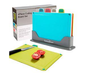 Tablas Para Picar Utensilio Cocina Con Base Colores 4 Piezas Lisa