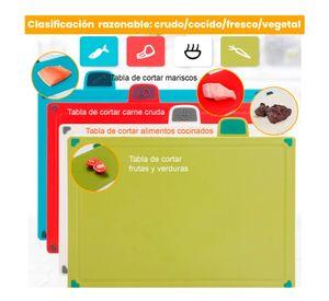 Tablas Para Picar Utensilio Cocina Con Base Colores 4 Piezas Lisa