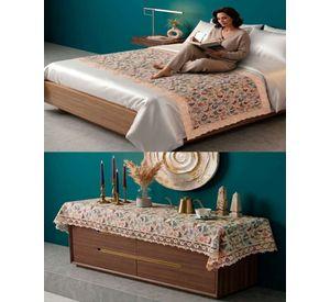 Piecera de Cama Estilo Bohemio con Encaje - Multiuso 80x200 cm m1
