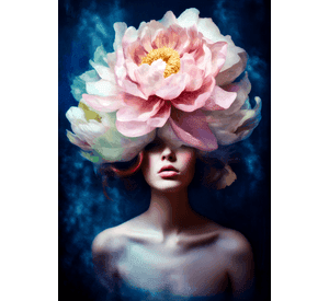 Cuadro Canvas Imagen Mujer floral en lienzo 85x55 cm