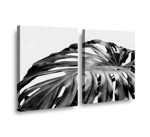 Canvas duo Monstera BN 70x50cm.