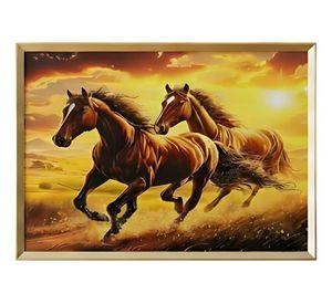 Cuadro Decorativo Escena Caballos Marco Adorno Hogar Jhn