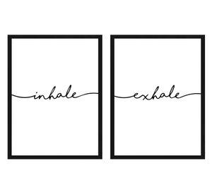 Set 2 Cuadros Inhale-Exhale Negro 30X40