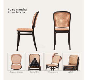 Silla de Terraza y Exterior Moderna Lombardia Negra