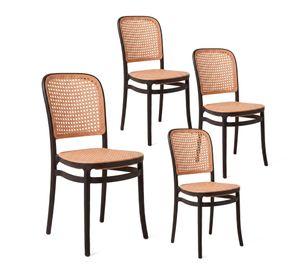 Pack 4 Sillas de Terraza y Exterior Modernas Lombardia Negra