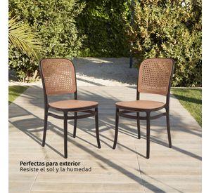 Pack 4 Sillas de Terraza y Exterior Modernas Lombardia Negra