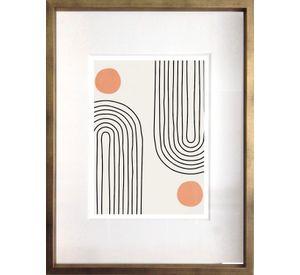 Set 3 Cuadros Tiki 40x50 Marco Dorado