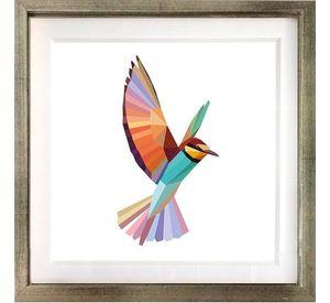Set 3 Cuadros Plateado Pajaros Geométricos 40X40