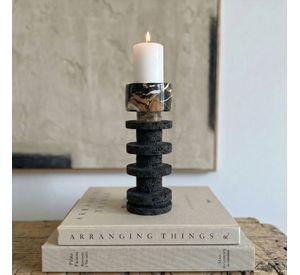 Candelabro decorativo de travertino torre Onyx pequeño