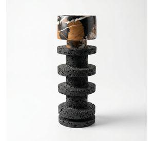 Candelabro decorativo de travertino torre Onyx pequeño