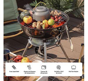 Parrillas A Carbon Portatil 85cm Alto Parrilla Redonda Movil Asados