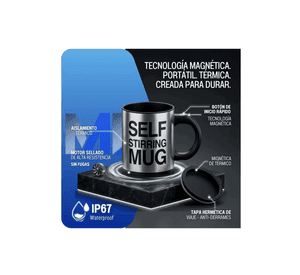 Taza Mezclador Cafe Batido Agitador Electrico Termico 450ml Azul