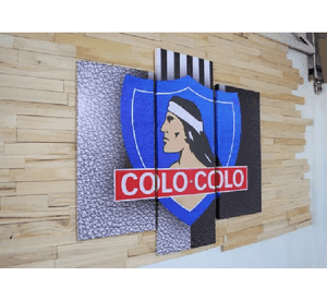 Cuadro Tríptico 90x80cm Colo Colo Bastidor de Madera