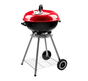 Parrillas A Carbon 85cm Alto Parrilla Redonda Móvil Asados Color Negro y Rojo