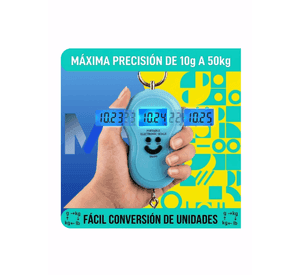 Balanza Digital Para Maletas Pesa Equipaje De Mano 50kg Azul Claro