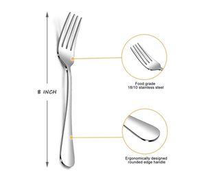 Juego de 6 Tenedores de Mesa de Acero Inoxidable
