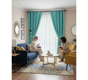 Juego de Cortinas Blackout Premium Engomadas m8