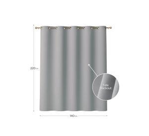 Cortina de Tela Blackout Gris Vincenzi 140x220