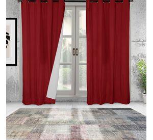 Set 2 Cortinas B.O Microfibra Rojo