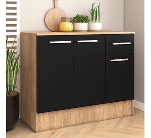 MUEBLE BASE MADRI NEGRO 3 PUERTAS 1 CAJON