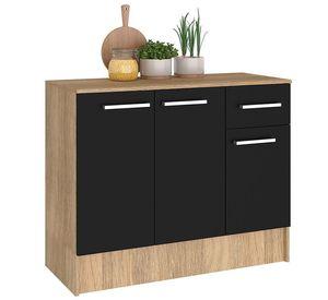 MUEBLE BASE MADRI NEGRO 3 PUERTAS 1 CAJON