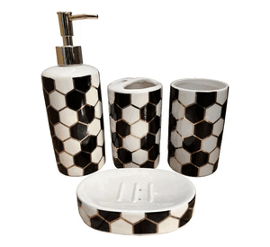 Set Juego De Baño Premium 4 Accesorios Cerámico
