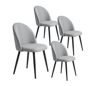 Pack 4 Sillas de Comedor Tapizadas Acolchadas Metal Modernas Sora Gris